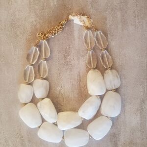 Chic Gold and White Women's Necklace